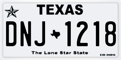 TX license plate DNJ1218