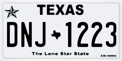 TX license plate DNJ1223