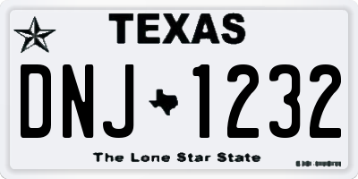 TX license plate DNJ1232