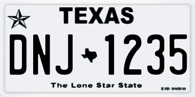TX license plate DNJ1235