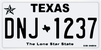 TX license plate DNJ1237