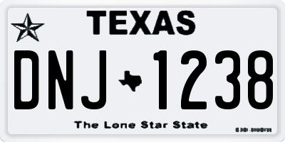 TX license plate DNJ1238