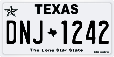 TX license plate DNJ1242