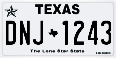 TX license plate DNJ1243