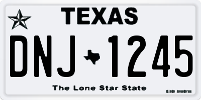 TX license plate DNJ1245