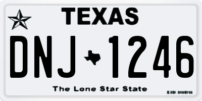 TX license plate DNJ1246