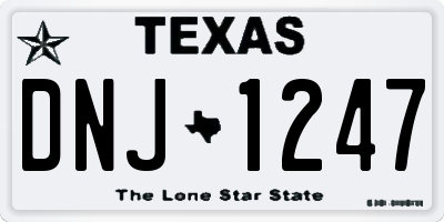 TX license plate DNJ1247