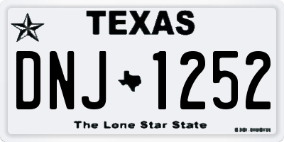 TX license plate DNJ1252