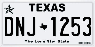 TX license plate DNJ1253