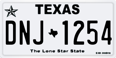 TX license plate DNJ1254
