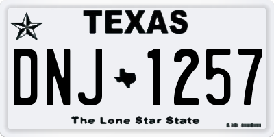 TX license plate DNJ1257