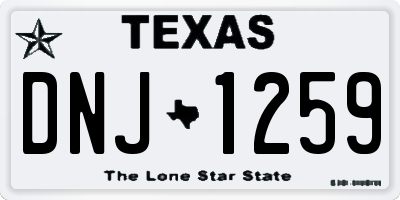 TX license plate DNJ1259