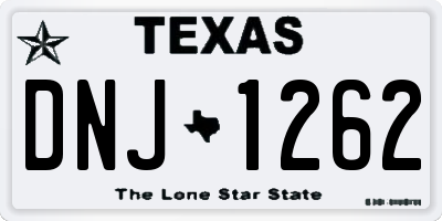 TX license plate DNJ1262