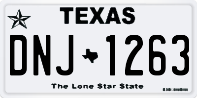 TX license plate DNJ1263