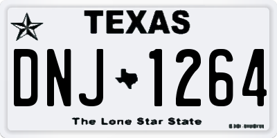 TX license plate DNJ1264