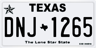 TX license plate DNJ1265