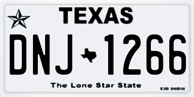 TX license plate DNJ1266