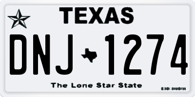 TX license plate DNJ1274