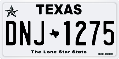 TX license plate DNJ1275