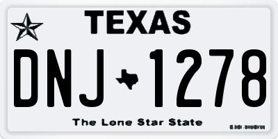 TX license plate DNJ1278