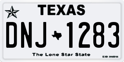 TX license plate DNJ1283
