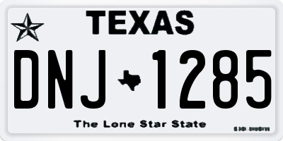 TX license plate DNJ1285