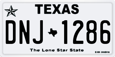 TX license plate DNJ1286