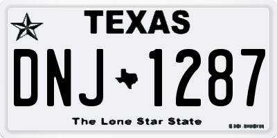 TX license plate DNJ1287