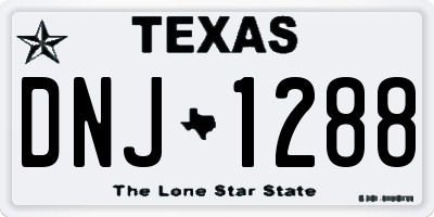 TX license plate DNJ1288