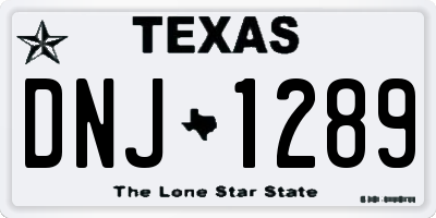TX license plate DNJ1289