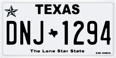 TX license plate DNJ1294