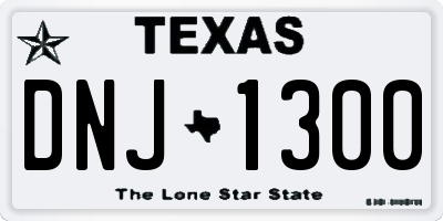 TX license plate DNJ1300