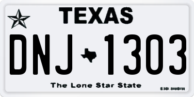 TX license plate DNJ1303