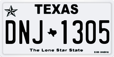 TX license plate DNJ1305
