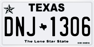 TX license plate DNJ1306