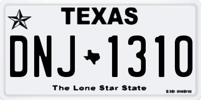 TX license plate DNJ1310