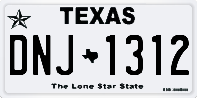 TX license plate DNJ1312