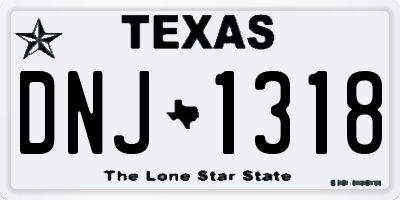 TX license plate DNJ1318
