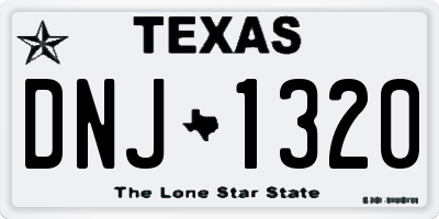 TX license plate DNJ1320