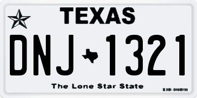 TX license plate DNJ1321