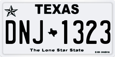 TX license plate DNJ1323