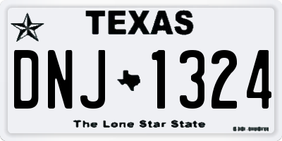 TX license plate DNJ1324