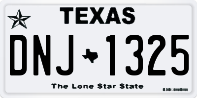 TX license plate DNJ1325