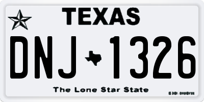 TX license plate DNJ1326