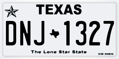 TX license plate DNJ1327