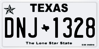 TX license plate DNJ1328