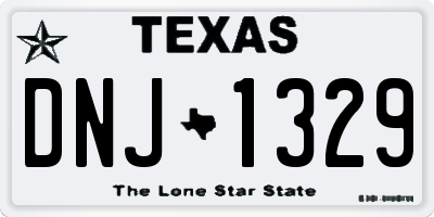 TX license plate DNJ1329