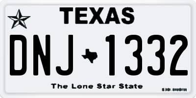 TX license plate DNJ1332