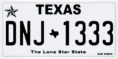 TX license plate DNJ1333