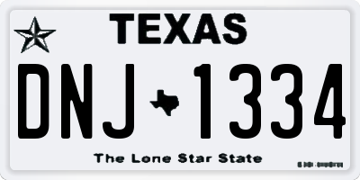 TX license plate DNJ1334